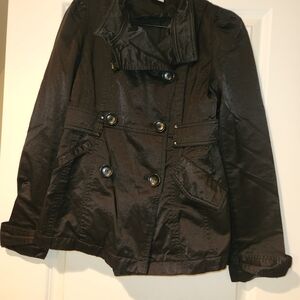 Zara Black Trench Coat with Wide Collar